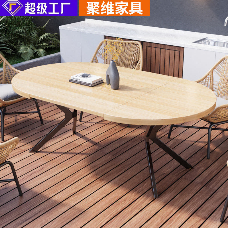 Factory direct wholesale custom modern minimalist round table extendable dining table casual balcony table solid wood color table