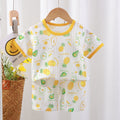 New summer children's loungewear set: lightweight casual cotton pajamas for boys and girls - perfect for air conditioning. two-piece set