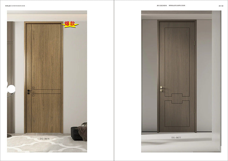 Multi-layer indoor white wooden door room door bedroom door suit soundproof room door swing door solid wood composite single door