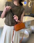 Genuine leather crossbody bag - 2024 spring/summer versatile fashion handbag - fresh & chic top grain cowhide premium small square bag
