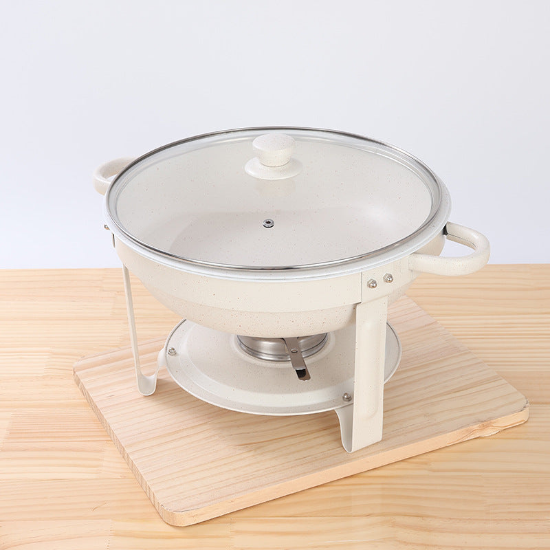 Stainless steel gold-plated mini buffet warmer set - hotel-grade alcohol-fired food warmer - cross-border supply