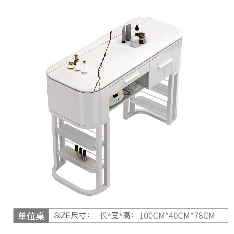Cream style manicure table and chair set combination marble single double manicure table Japanese Internet celebrity light luxury nail salon