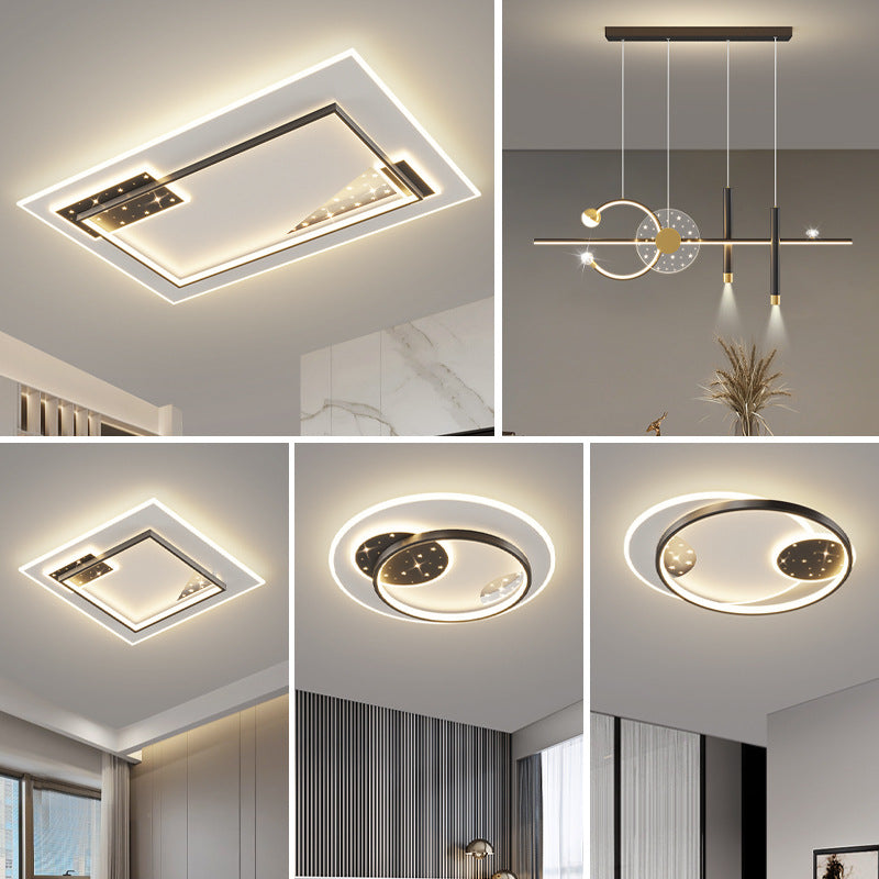 Living room ceiling light modern simple atmosphere led Zhongshan main lighting Daquan whole house package combination 2025 new