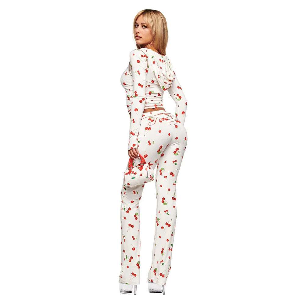 european and american style women's long-sleeved top and shorts set, featuring trendy digital prints, blair-style cuffed joggers, and a two-piece design