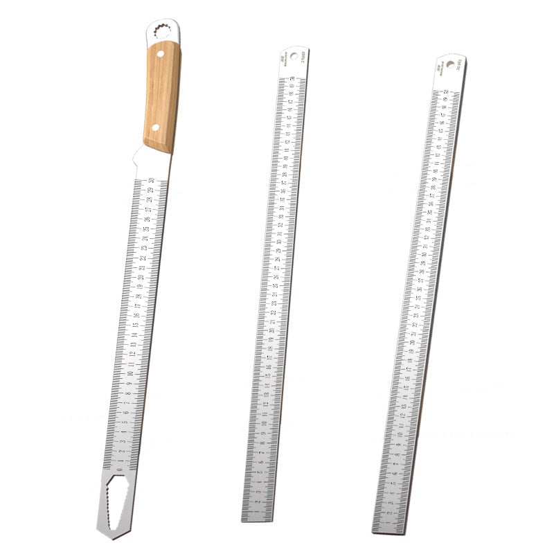 Baolian steel ruler double scale measuring ruler tool multifunctional car self-defense ruler high hardness thickened defense ruler