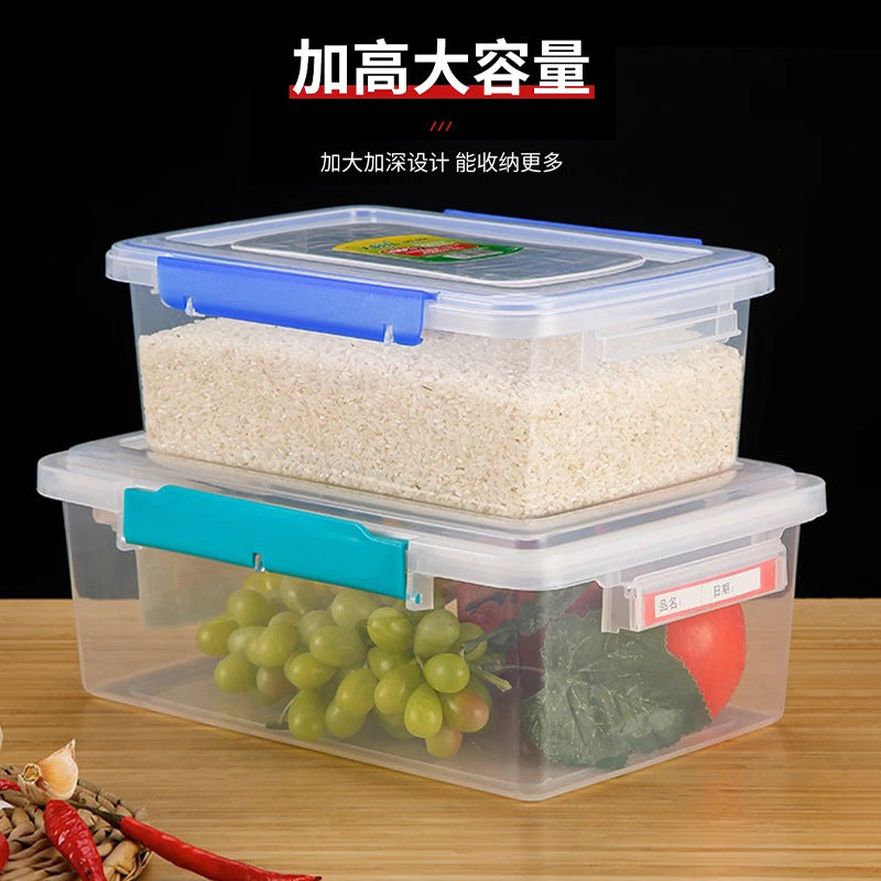 Free shipping commercial transparent refrigerator fresh-keeping box large-capacity sealed buckle lid box heat-resistant food storage box frozen belt lid