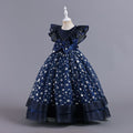 New in stock children's skirt small flying sleeves kids dress princess dress girls piano performance dress kids dress