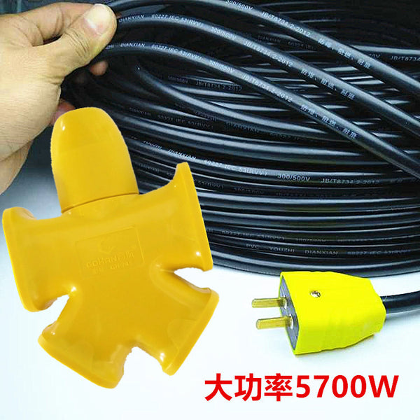 Anti-drop electric vehicle charging extension cable socket power strip plug-in outdoor drag board 10/20/30 meters power patch board