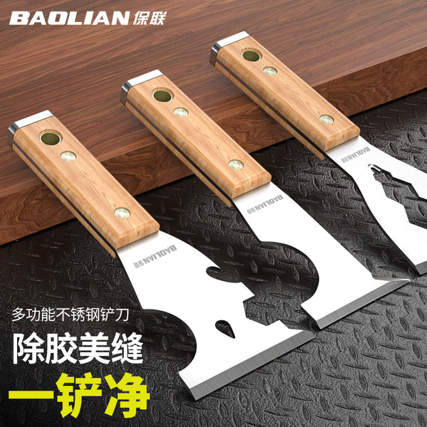 Baolian putty knife stainless steel cleaning spatula paint wall spatula small scraper putty knife can tap shovel
