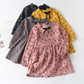 new girls' dress cotton spring/autumn floral tie-up children's dress stylish princess dress wholesale