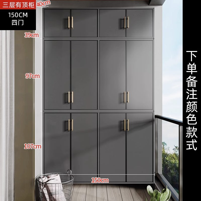 Space Aluminum Balcony Locker Sunscreen Wardrobe Large Capacity Cabinet Sundries Storage Cabinet Locker Shoe Cabinet Side Cabinet