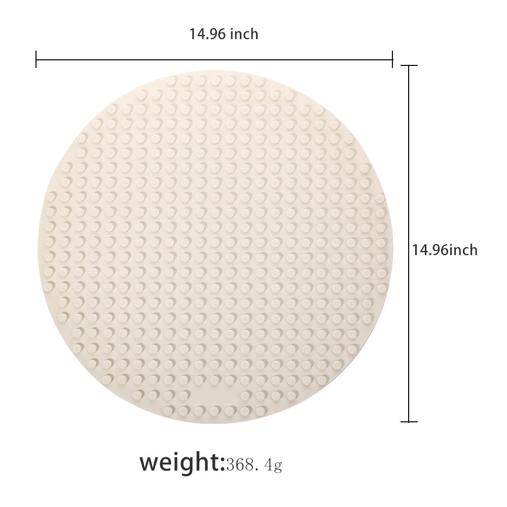 Manufacturer creative children's educational silicone building block mat soundtrack paste size particles double-sided silicone building block toys