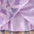 Kids' long-sleeve ribbed knit butterfly mesh dress