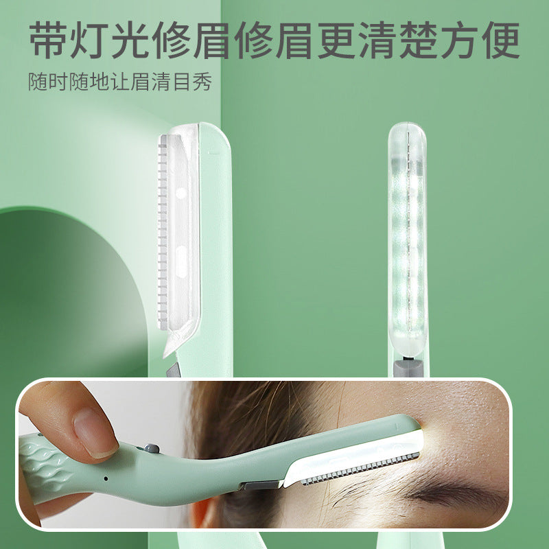 New arrival: rechargeable light-up eyebrow razor - stylish stainless steel eyebrow shaper & trimmer with cutting-edge blade technology, direct from the factory