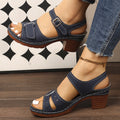 European and american style chunky heel sandals for women, 2026 summer new arrivals, plus size one-strap buckle high heels, casual women's sandals