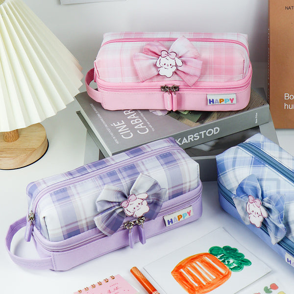 Pencil bag JK style Korean version small fresh high value large capacity pencil bag primary school students multi-functional stationery bag student pencil case