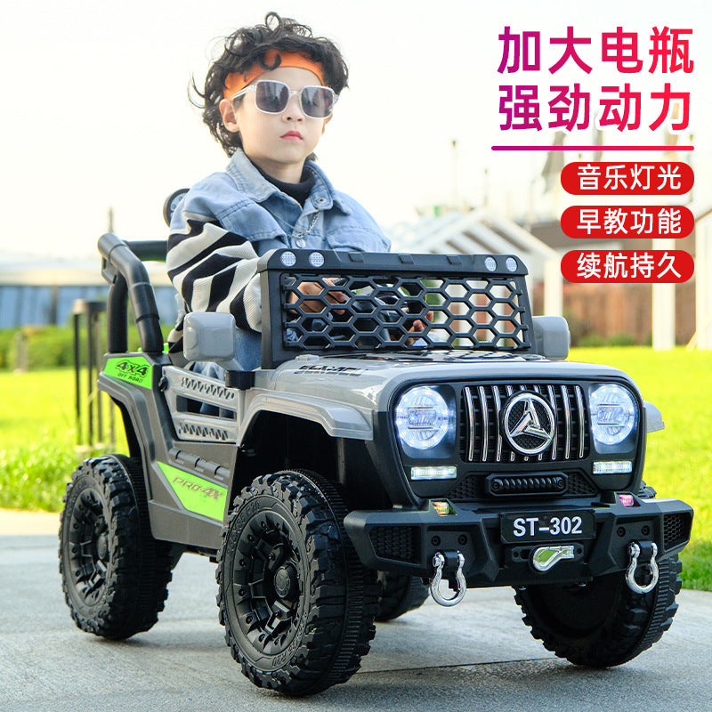 New children's electric off-road remote control with remote control music car car new four-wheeled baby battery car wholesale