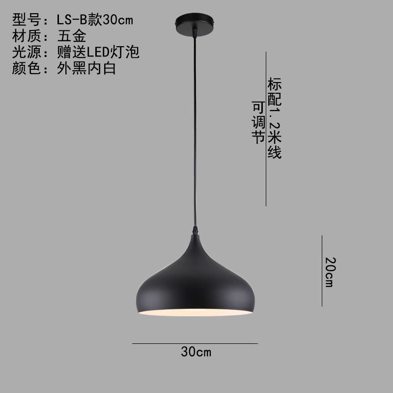 Minimalist industrial black projector light - retro creative restaurant, cafe, bubble tea shop, hot pot restaurant - unique pot lid pendant lamp