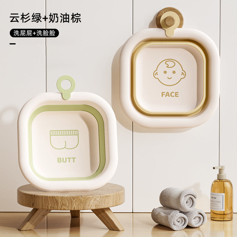 Baby foldable wash basin set - 3 piece portable washbasin for newborns and toddlers