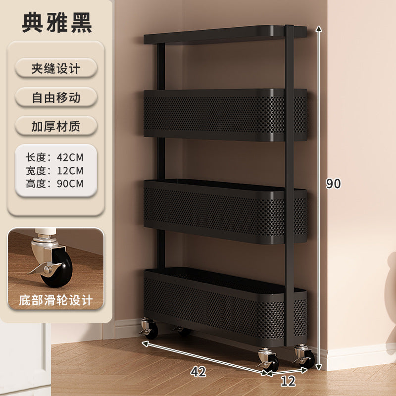 Behind the door shelf wrought iron ultra-thin bookshelf floor-to-ceiling children's simple extremely narrow crack wall wall hanging household storage cabinet