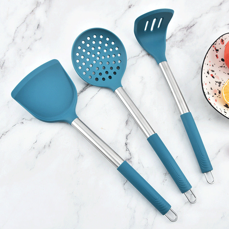 Food grade silicone spatula set High temperature resistant non-stick pan Special spatula Silicone kitchen utensils Spoon Leaky spatula Colander