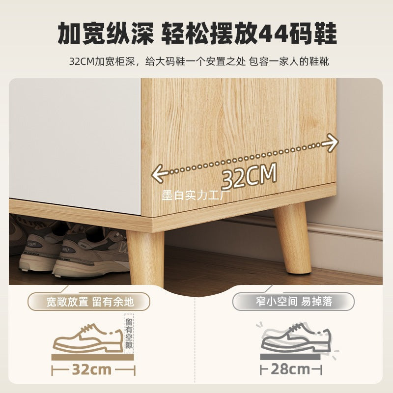 Solid wood shoe cabinet, indoor entrance to the home entrance, simple wall locker, shoe rack, log wind