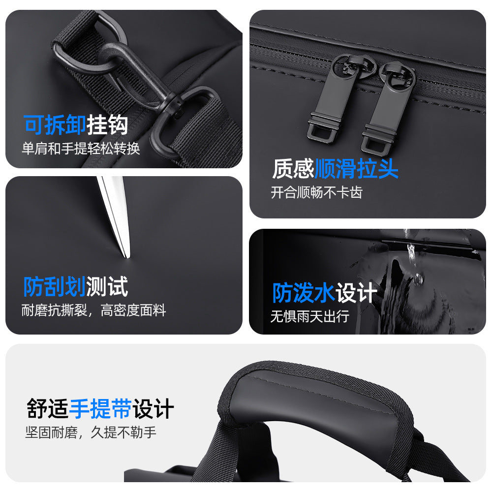 New short-distance travel bag, simple solid color storage bag, yoga fitness bag, unisex casual commuting shoulder bag