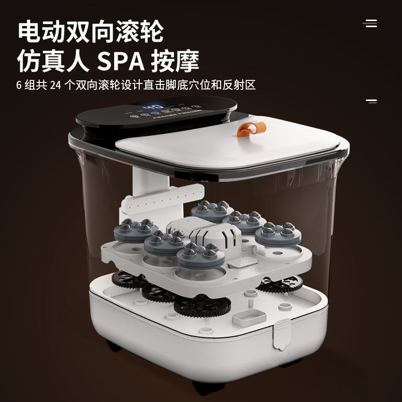 Electric foot bath bucket - deep bucket foot spa massager, fully automatic constant temperature heating, steaming foot soak, foot and calf soaking tub for home use