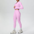 New women's seamless yoga set: quick-dry, breathable, three-piece activewear for outdoor leisure, running, training, and fitness