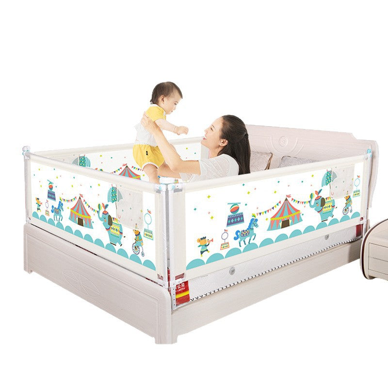 Bed guardrail kids bed fence baby anti-fall guardrail bedside baffle neutral single side adjustable height reinforcement