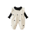 Fall and winter baby onesie overalls k-style baby style lace suit style baby heattechtwo-piece set trendy