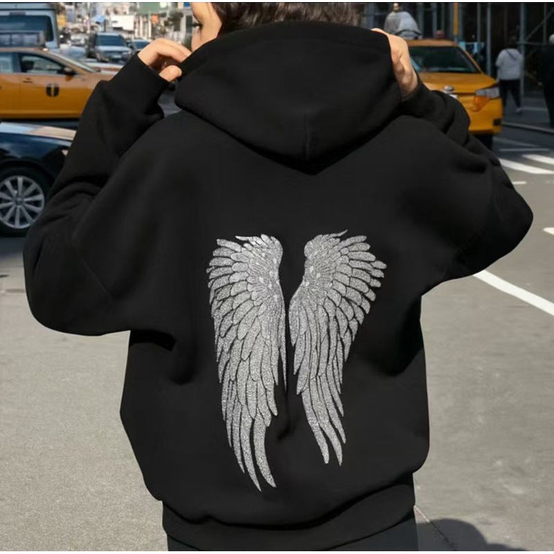 European and american cross-border  fall/winter new women's clothing  fashion versatile solid color wing sequin embroidery casual set
