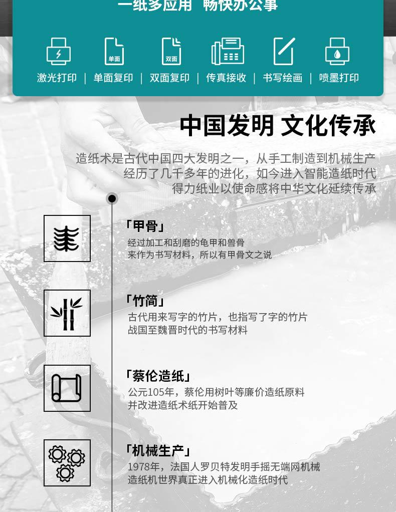 Deli 7375 copy paper A3 paper printing paper 500 sheets/pack 4 packs/box 70g printing white paper whole box wholesale