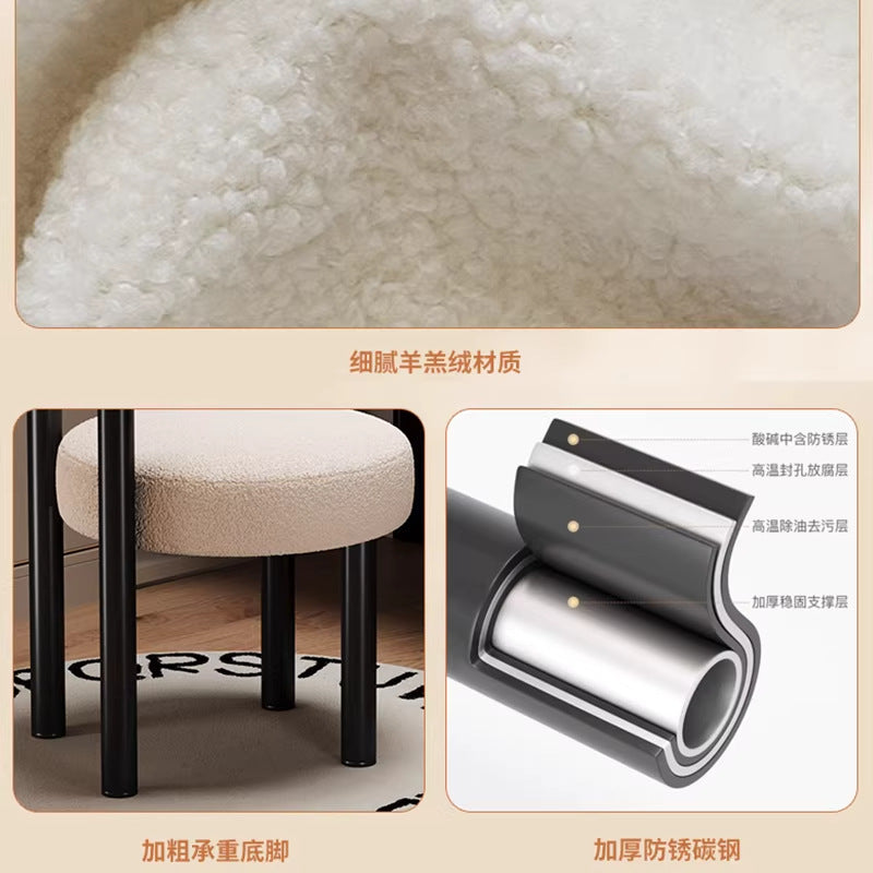 Italian normcore dining chair designer study stainless steel small fat chair fabric restaurant bar chair backrest classyaccessible luxury
