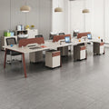 Minimalist modern screened desk with stool set - computer desk office furniture for employees and staff