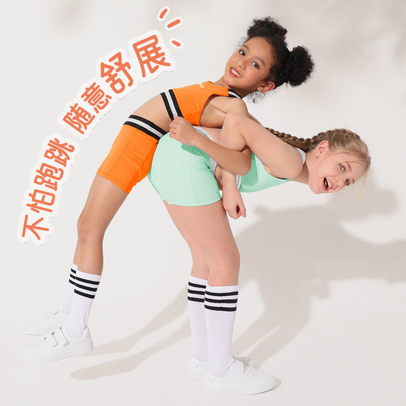 Combat girl comfortable high elastic webbing kids yoga clothes training quick-drying kids tight running fitness clothes