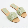 Za 2023 spring new women's square toe criss-cross flat sandals - minimalist, versatile, outdoor slides for women