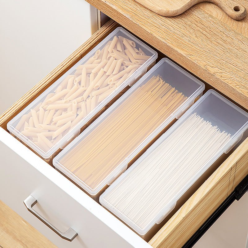 Kitchen Food Grains Storage Box Sealed with Lid Noodle Storage Box Food Grade Refrigerator Transparent Fresh-keeping Box
