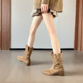 Boots petites hidden heel boots women 2025new arrivalautum high heel knee socks short boots pile boots