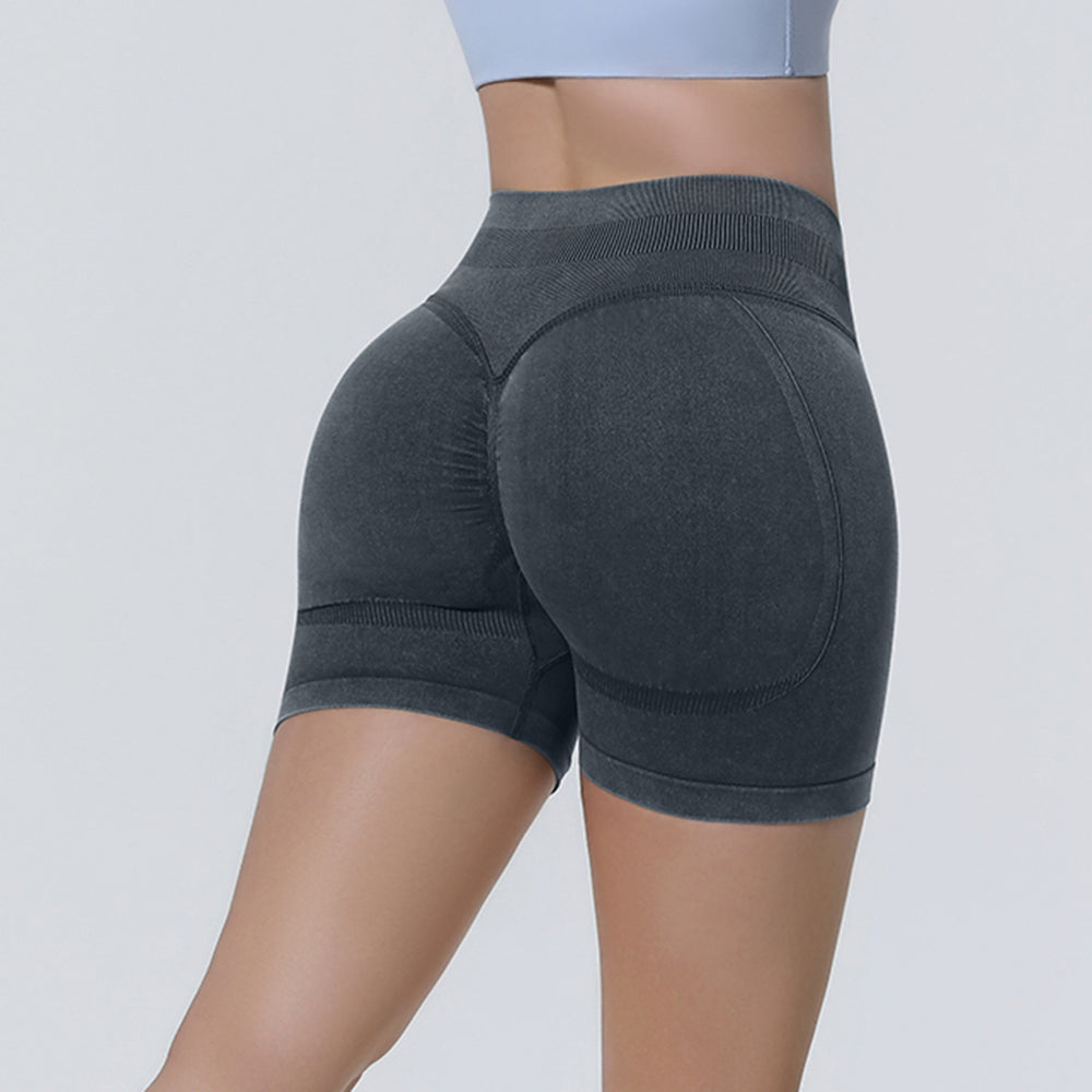New arrival cross-border seamless washable tight high elastic high waist yoga shorts sports running fitness yoga wear three-quarter pants