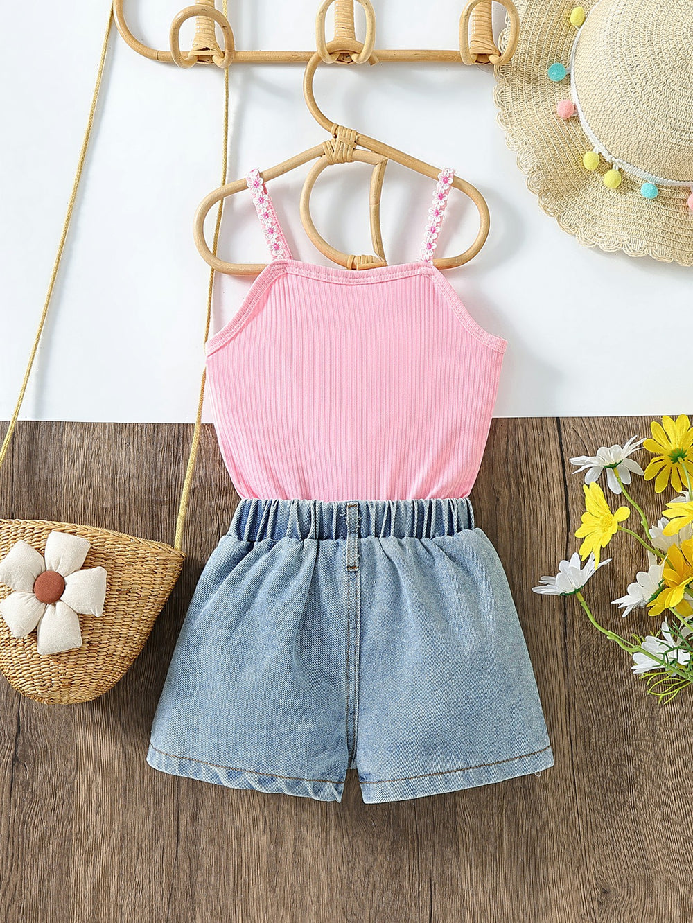 cute girl jumpsuit suspender pit denim printingsuit wholesale one piece drop shipping