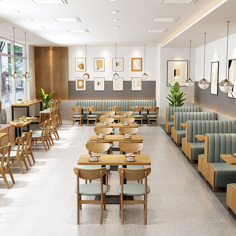 Coffee Western Restaurant Solid Wood Wall Card Seat Sofa Hotel Commercial Catering Hot Pot Milk Tea Shop Table and Chair Combination