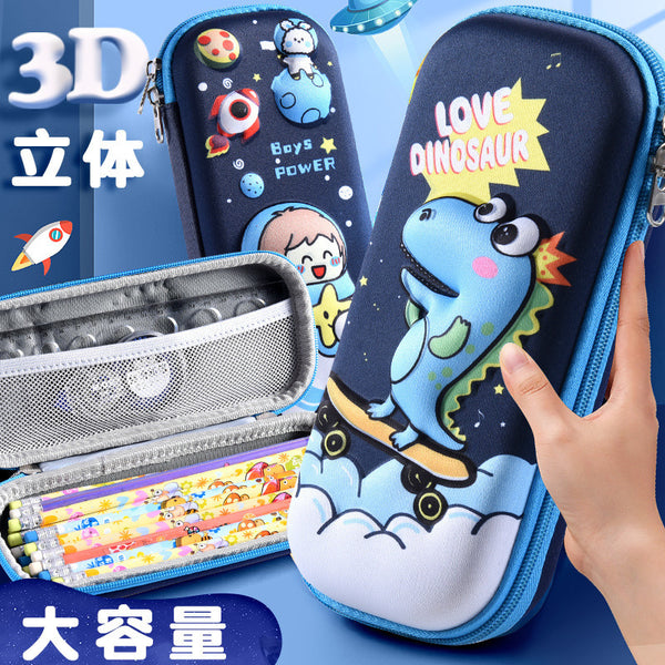 New 3D three-dimensional multi-functional stationery box, children's day gift for primary school students, cartoon large-capacity pencil case creativity