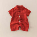 Summernew arrival red full moon 100 days first birthday catching week clothes new chinoiserie baby one-piece clothes chinese style ritual crawling clothes