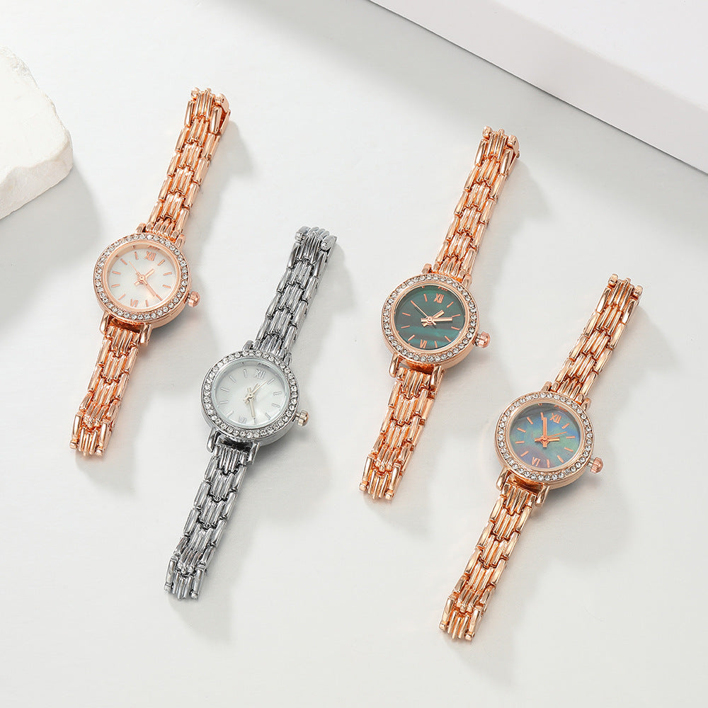 Factory wholesale douyin live broadcast hot selling small gold watch women's small dial accessible luxury watch mother-of-pearl dial
