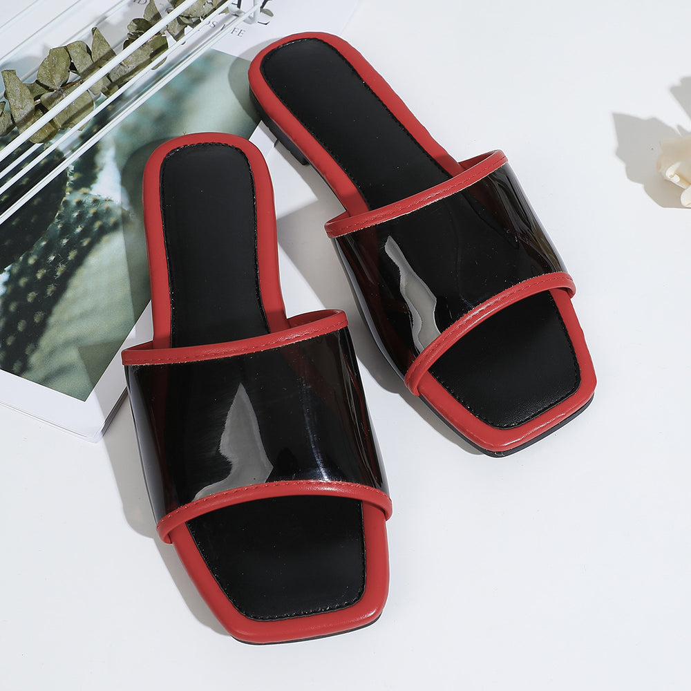 2025export beautiful women's sandals and slippers women's summer new product outwearclassyfashion sandals with hemming and color matching