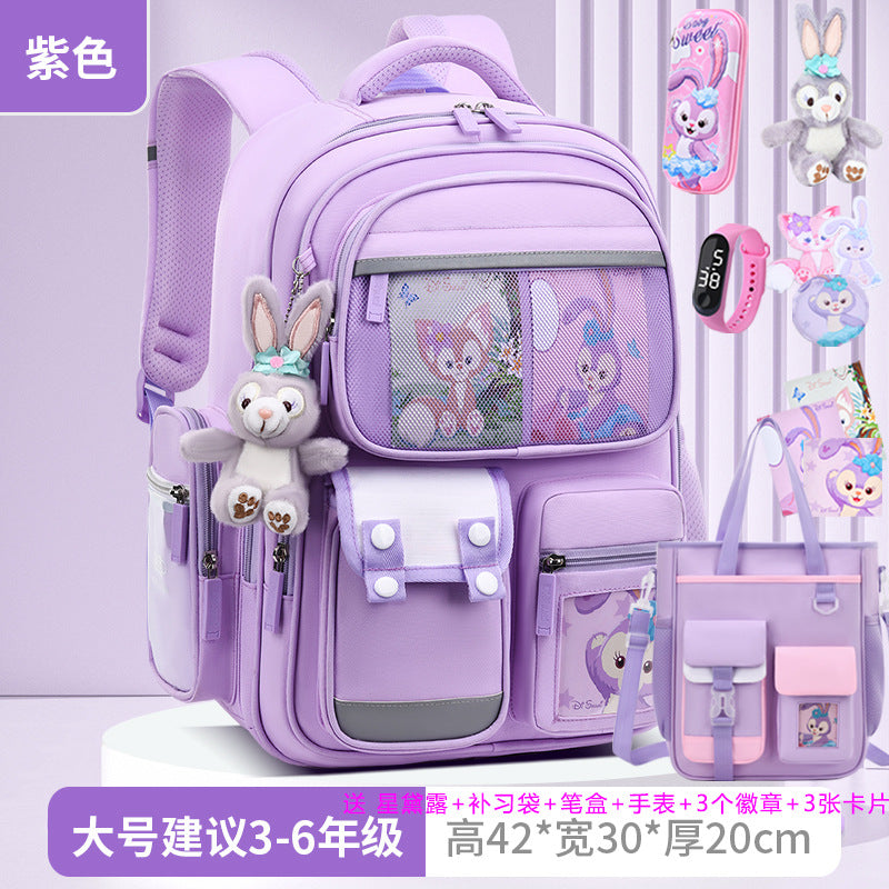 2026 new children's backpack for boys, elementary school grades 1-6, boys' and girls' spine-protecting, weight-reducing double shoulder bag