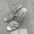 Spanish 2025 summer new women's shoes black pink thin strap decorated leather fashion casual commuter high heel sandals