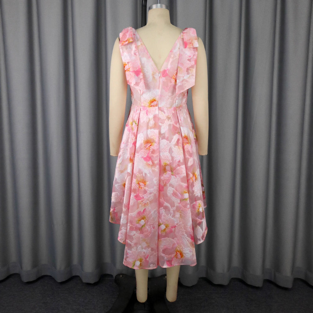 new arrivaleleganceclassy v neckbows short skirt jacquard a hem swallowtail banquet evening dress dress