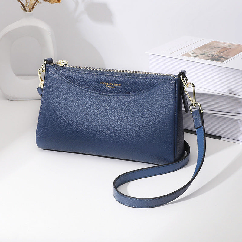 Crossbody bag women's 2025 new small bag, genuine leather women's bag, fashionable and simple large-capacity mother casual cowhide shoulder bag